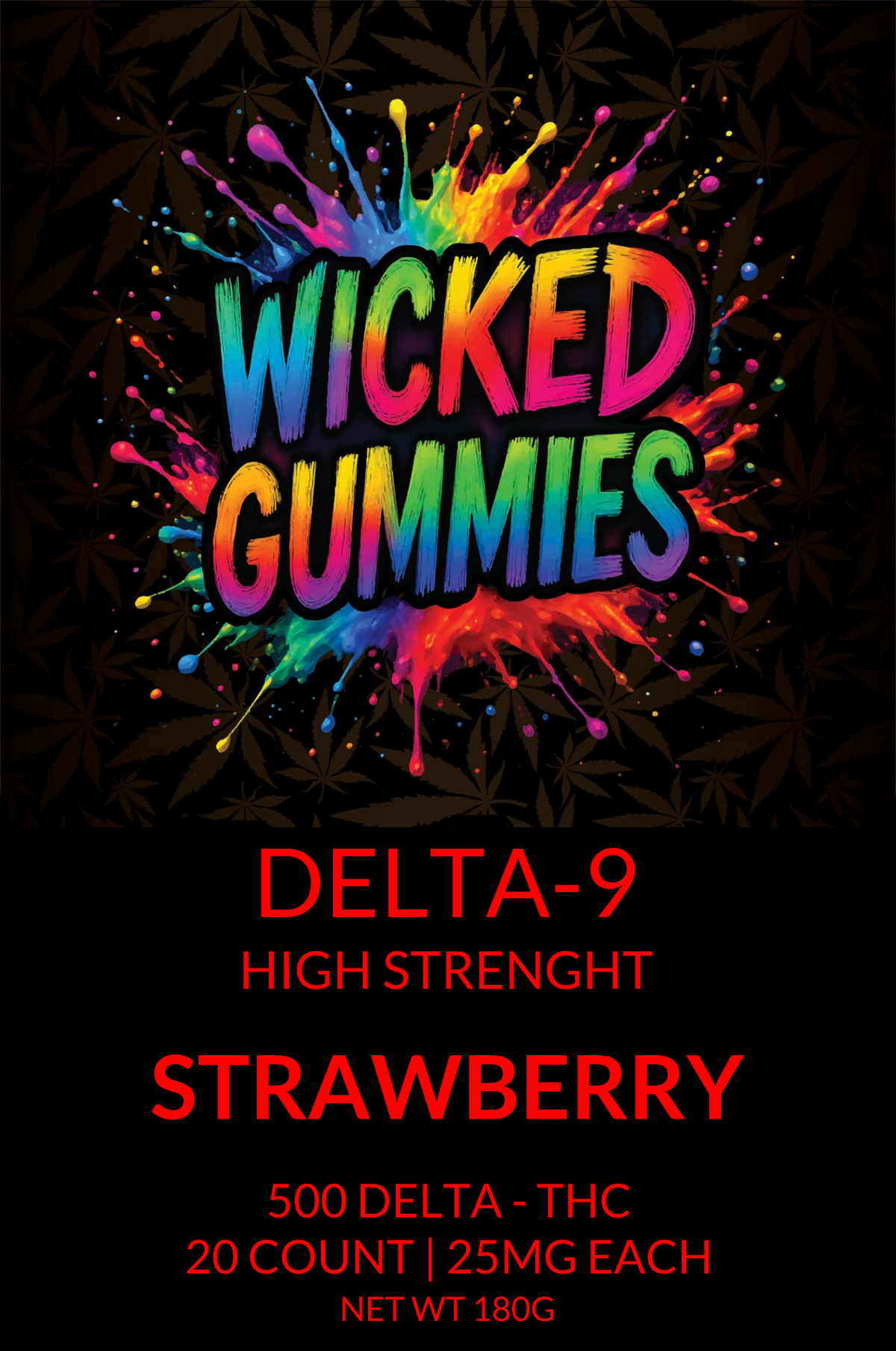 Wicked Gummies - Strawberry 25mg - 2 count